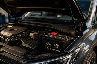 Automotive battery installed in a vehicle