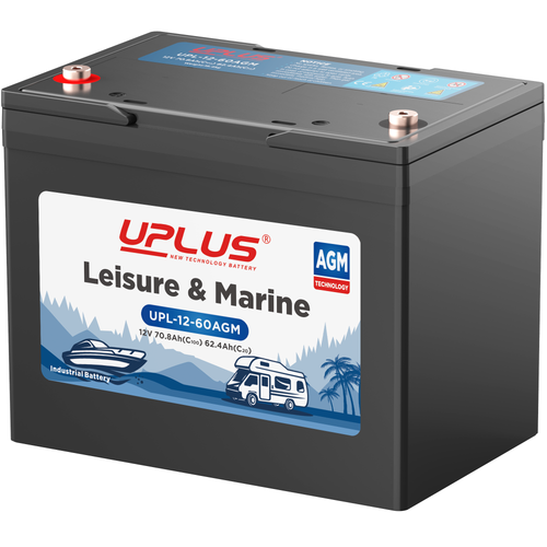 UPLUS Leisure Battery 12V 60AH Deep Cycle for Marine/Caravan, Trolling Motor, Solar, Camping, RV, Motorhome