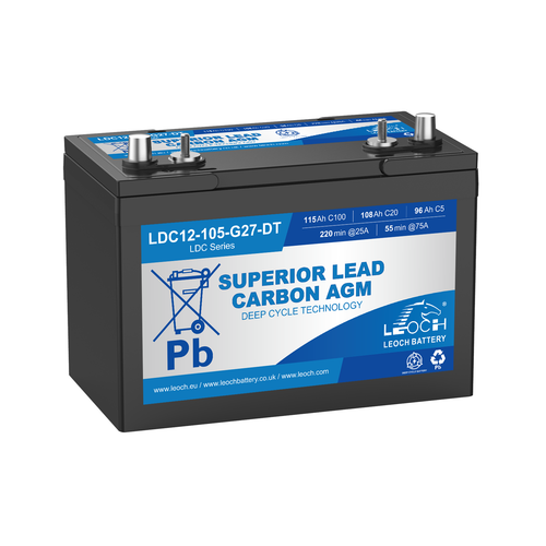 LDC12-105-DT AGM-Gel hybrid battery installed in campervan solar system