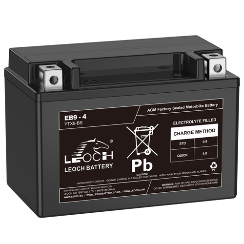 Motorcycle Battery YTX9-BS, UPLUS EB9-4 ATV Scooter Battery Maintenance Free - Sealed AGM Powersport Batteries