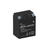 Leoch EB14A-3 Motorcycle Battery. The battery is black all over with white text on the front face. The terminals are located on top. Positive terminal on the left. Leoch EB14A-3 Motorcycle Battery. The battery is black all over with white text on the front face. The terminals are located on top. Positive terminal on the left.