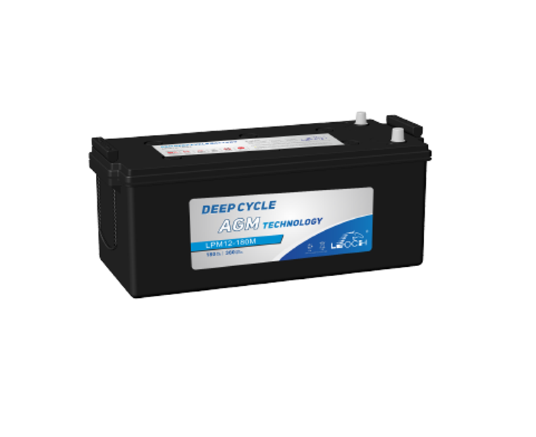 Leoch XR-3500 Battery. The terminals are both located on the right hand side. Positive top and negative bottom.