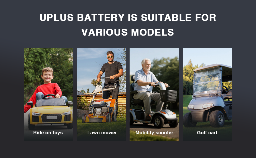 UPLUS 12V 50Ah Rechargeable Sealed Lead Acid Battery |  Replacement for Deep Cycles, UPS System, Electric Scooter, Trolling Motor, Golf Cart