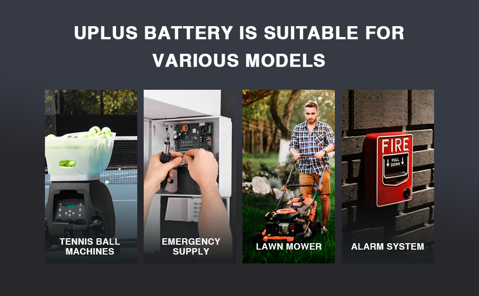 Wide Range of Applications: Ideal for emergency power UPS equipment, power wheels, electric scooters, emergency lights, home alarm systems, elevator backup power supplies, kids' ride-on toys, firefighting equipment, rehab devices, small starter batteries, and more.