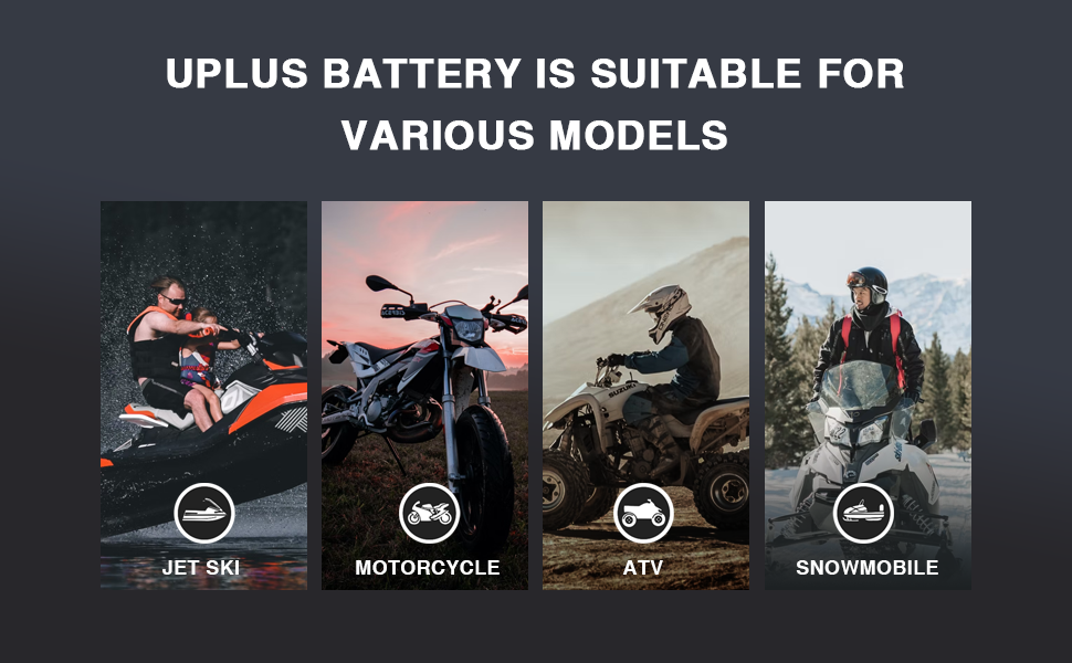 UPLUS YT12A-BS 12V 10Ah Maintenance Free SLA AGM Motorcycle Battery - Compatible with CB4L-B, YB4LB, ATVs, Personal Watercraft, Snowmobiles