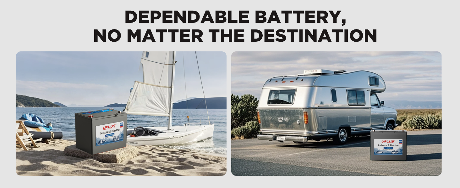 UPLUS Leisure Battery 12V 60AH Deep Cycle for Marine/Caravan, Trolling Motor, Solar, Camping, RV, Motorhome