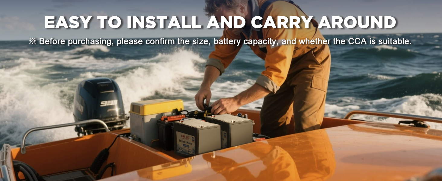 UPLUS Leisure Battery 12V 60AH Deep Cycle for Marine/Caravan, Trolling Motor, Solar, Camping, RV, Motorhome