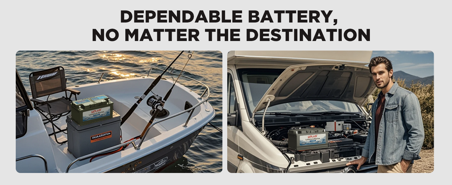 UPLUS Leisure Battery UPL-80PRO for Marine/Caravan, Trolling Motor,  Solar,  Camping,  RV,  Motorhome  [12V 88AH 650CCA]  