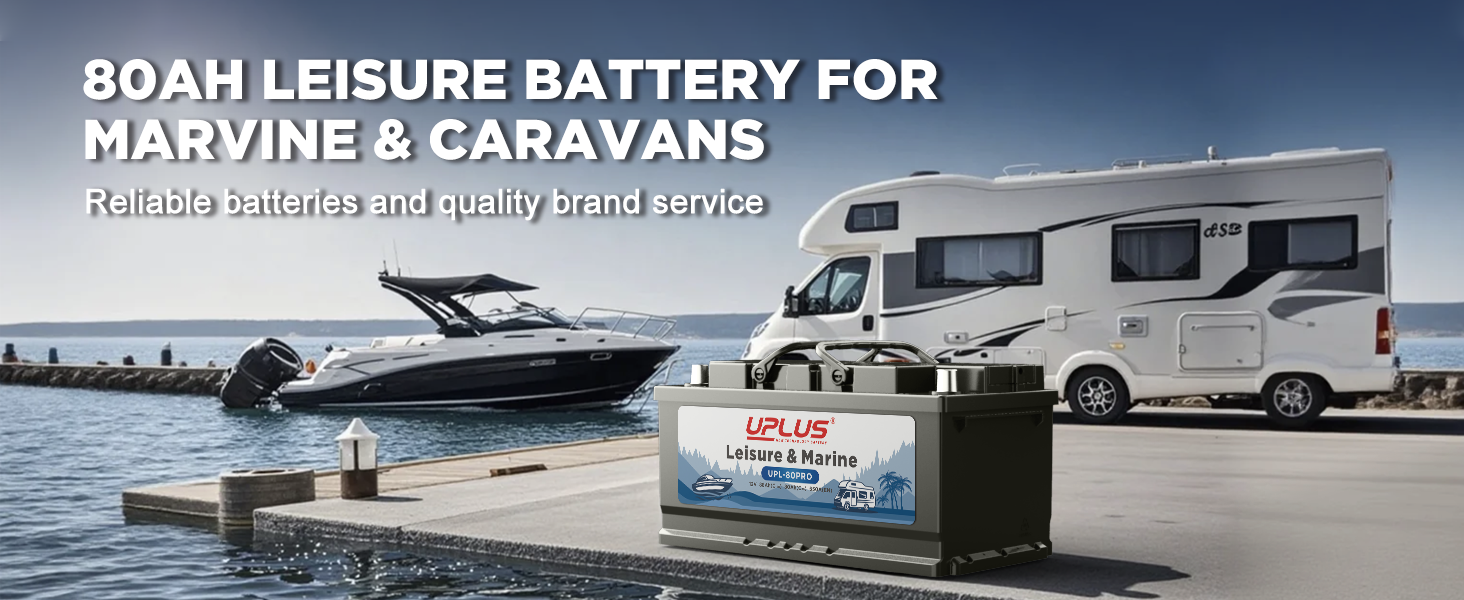 UPLUS Leisure Battery UPL-80PRO for Marine/Caravan, Trolling Motor,  Solar,  Camping,  RV,  Motorhome  [12V 88AH 650CCA]  