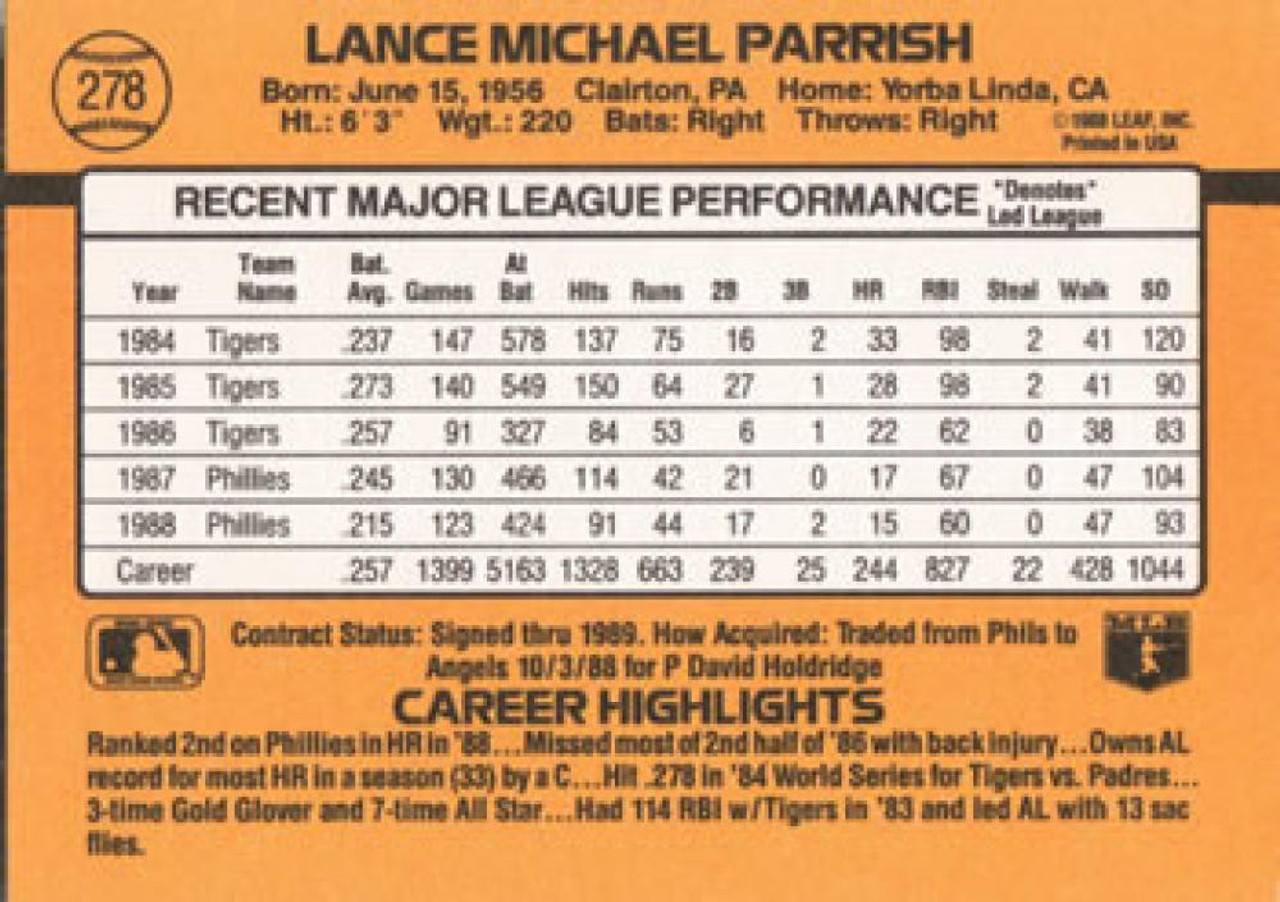 1987 Topps Traded #94T Lance Parrish NM-MT Philadelphia Phillies - Under  the Radar Sports