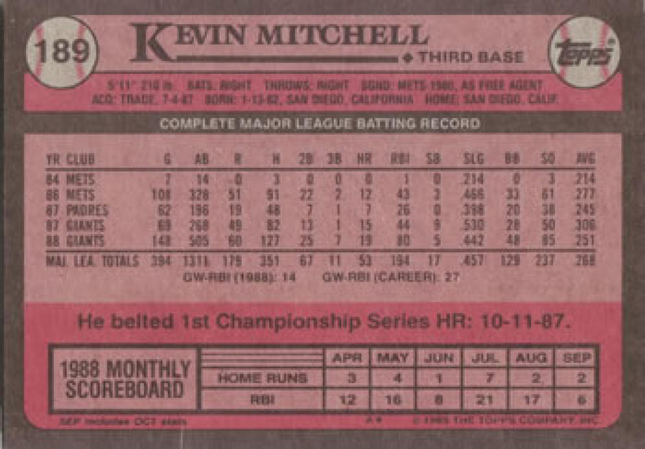 1990 Donruss #98 Kevin Mitchell - NM-MT