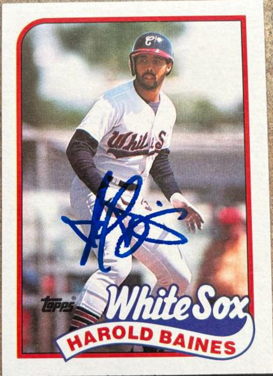 Harold Baines autographed baseball card (Chicago White Sox