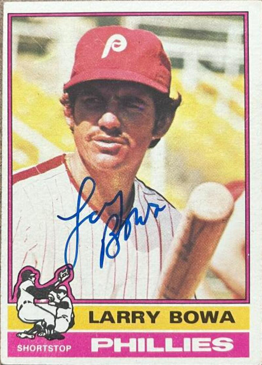 LARRY BOWA CHICAGO CUBS SECONDBASEMAN AUTOGRAPHED SIGNED ARCHIVES BASEBALL  CARD