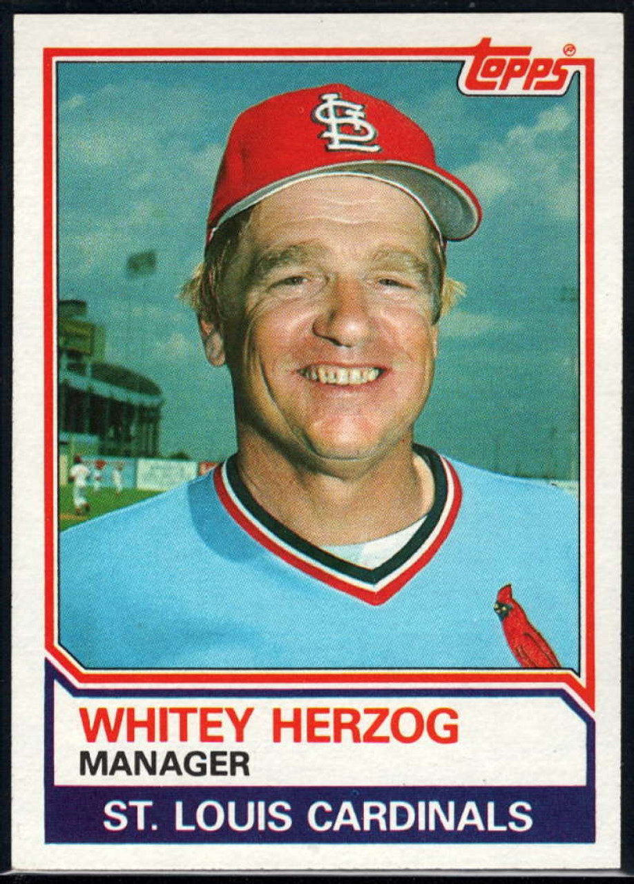 1983 Topps #186 Whitey Herzog MG VG St. Louis Cardinals - Under