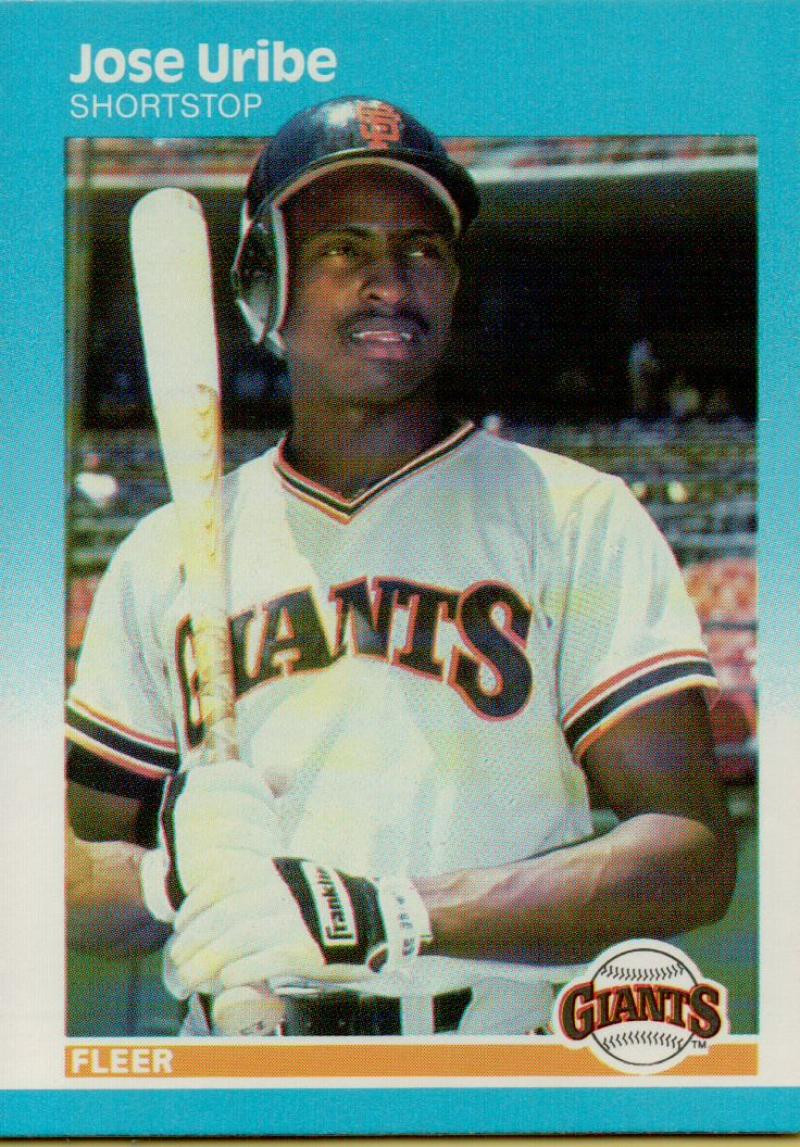 1987 Fleer #286 Jose Uribe NM San Francisco Giants - Under the Radar Sports 1987 Fleer #286 Jose Uribe NM San Francisco Giants - Under the Radar Sports