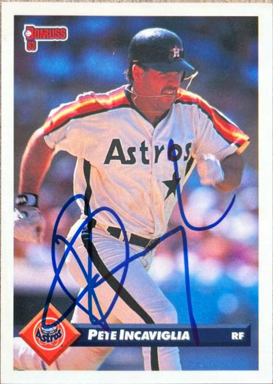 Pete Incaviglia autographed baseball card (Houston Astros) 1993 Topps  Stadium Club #47