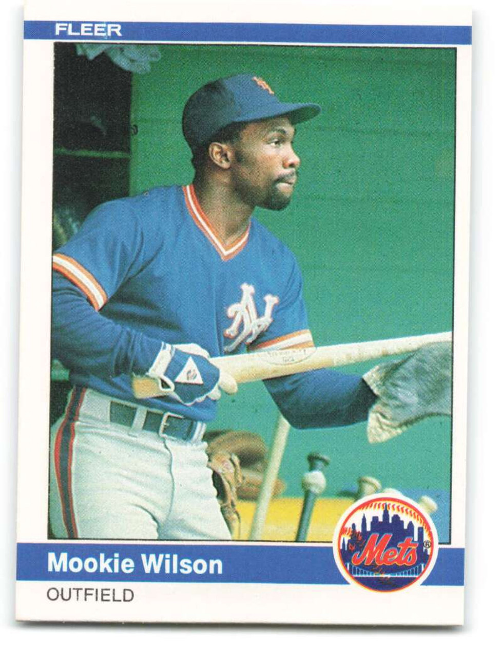 Mookie Wilson New York Mets Signed 1988 Fleer Card #154