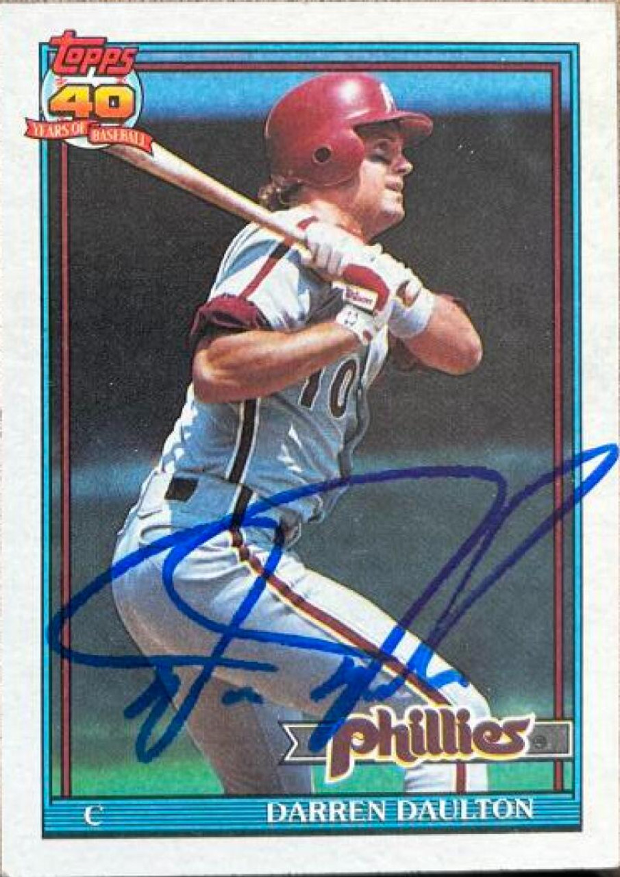 Darren Daulton Signed 1991 Score Card #246 Philadelphia Phillies