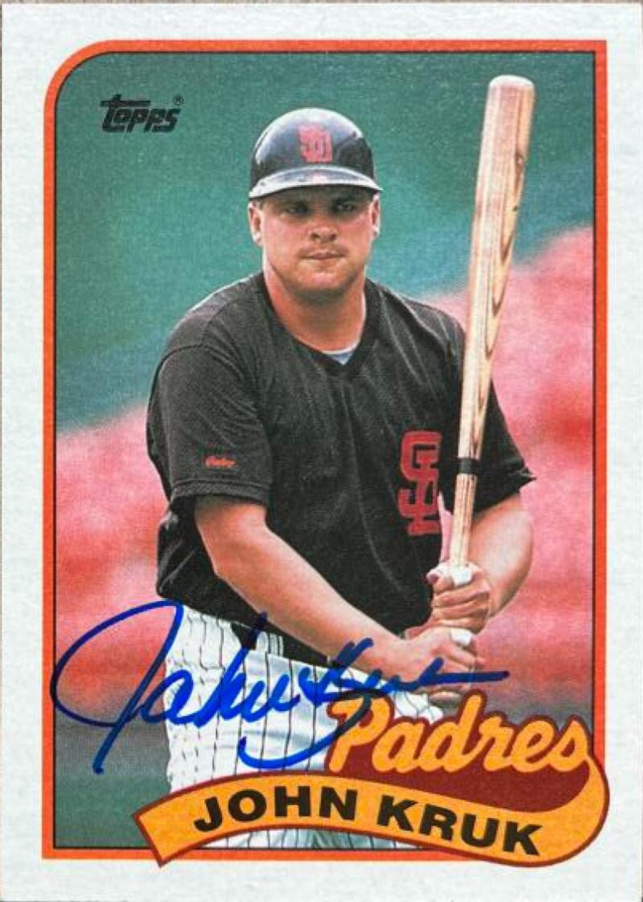 John Kruk autographed Baseball Card (San Diego Padres) 1989 Fleer #309