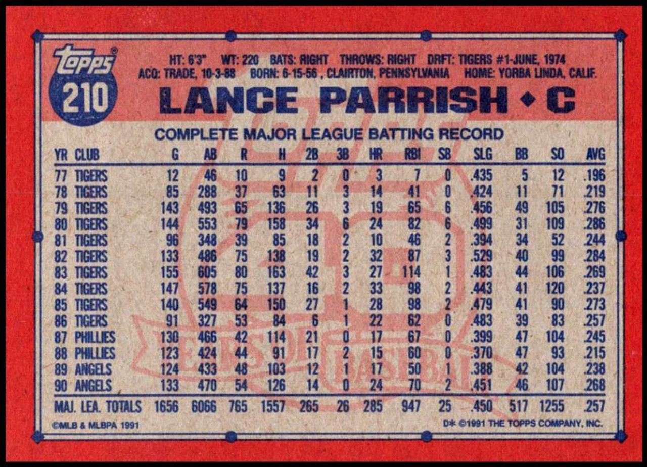 1991 Leaf #368 Lance Parrish VG California Angels - Under the Radar Sports