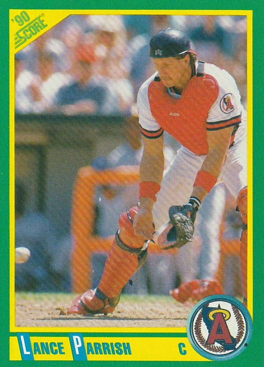 Lance Parrish autographed baseball card (California Angels) 1991