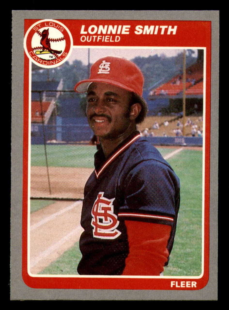 Lonnie Smith Signed 1985 Leaf Baseball Card - St Louis Cardinals