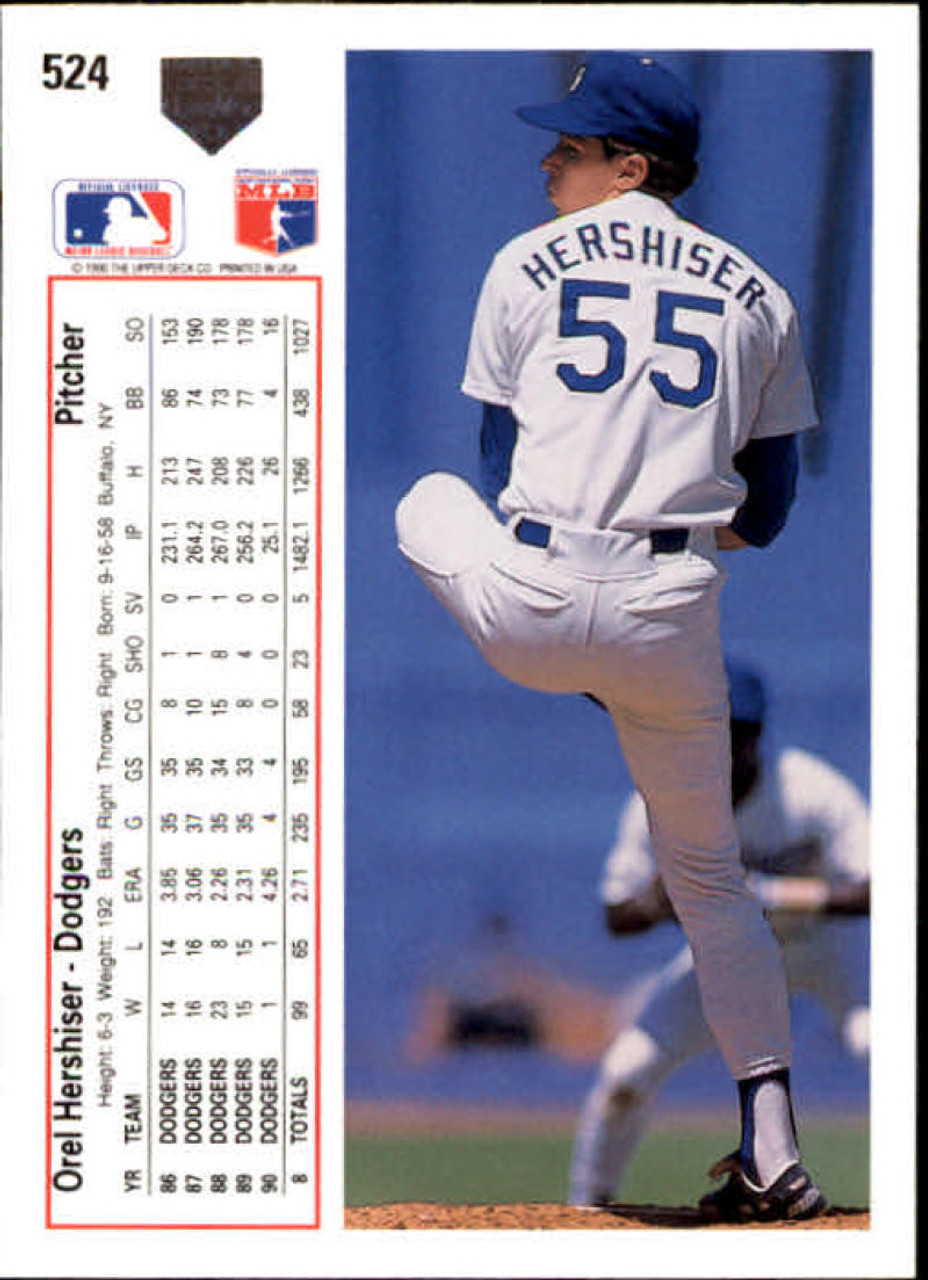 1989 Upper Deck #130 Orel Hershiser VG Los Angeles Dodgers