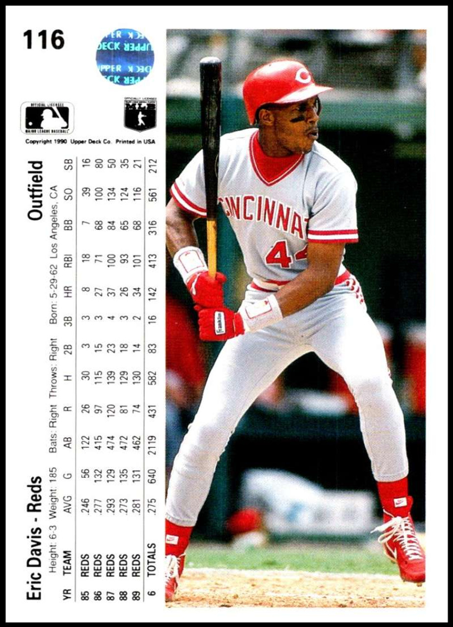 1990 Upper Deck #116 Eric Davis VG Cincinnati Reds - Under the Radar Sports