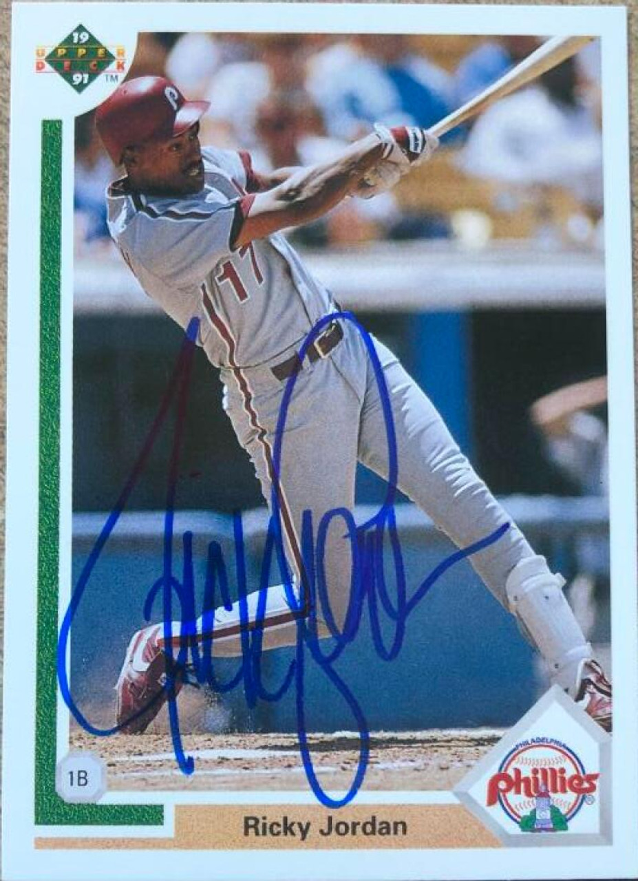 Ricky Jordan Signed 1989 Upper Deck Baseball Card - Philadelphia