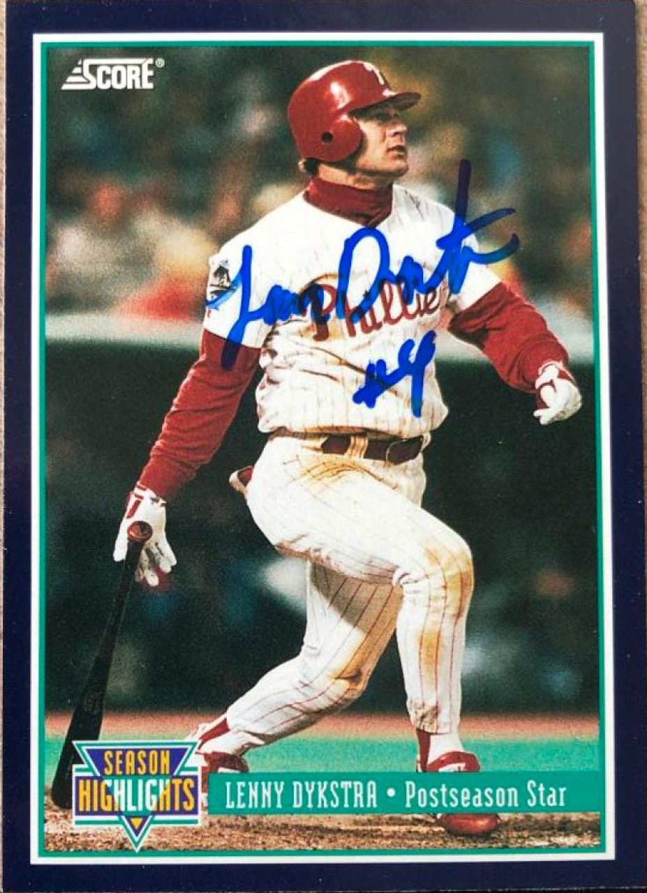 Lenny Dykstra Autographed 1994 Score #60 at 's Sports Collectibles  Store