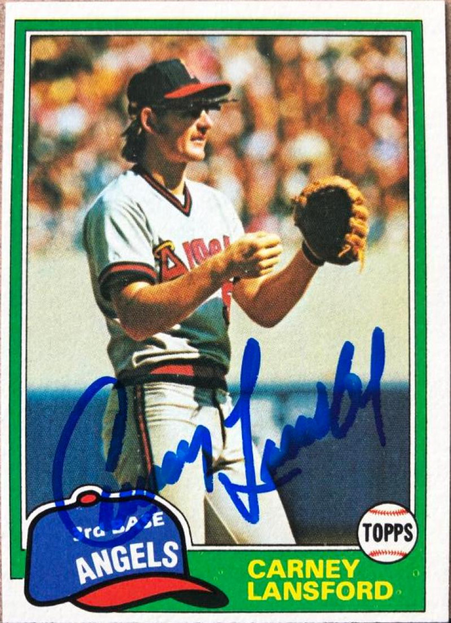 Carney Lansford autographed baseball card (California Angels) 1981