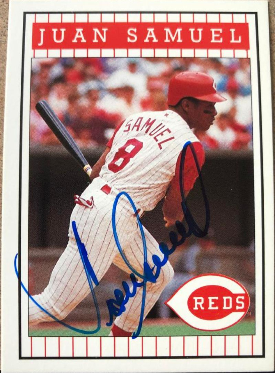 Juan Samuel Autographed 1993 Kahn's Cincinnati Reds #NNO - Under