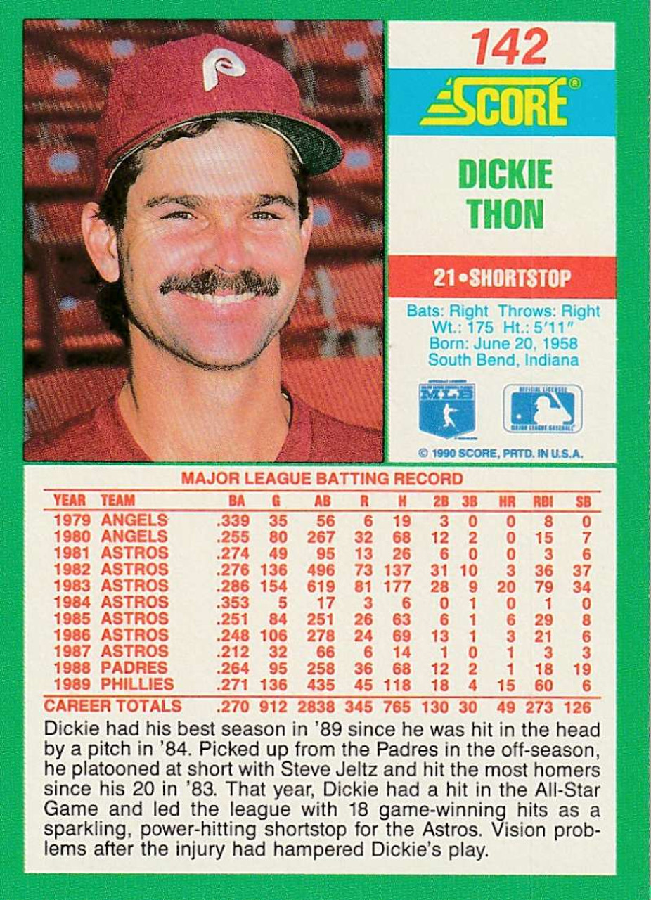 Dickie Thon autographed Baseball Card (Philadelphia Phillies) 1991 Score  #103