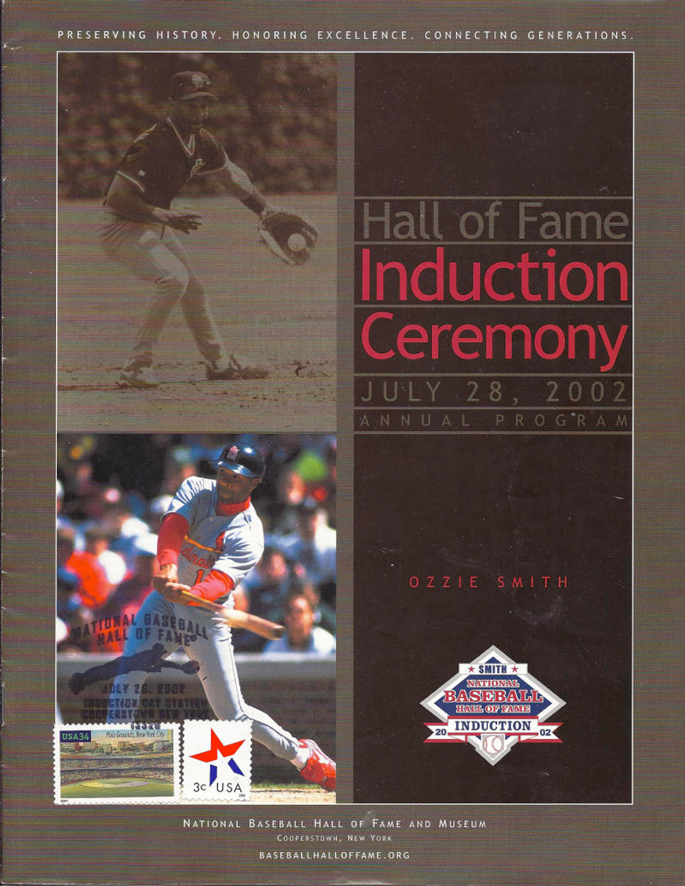 Details about   2002 Ozzie Smith HOF Plaque Postcard Cancelled on Induction Day 7/28/02 