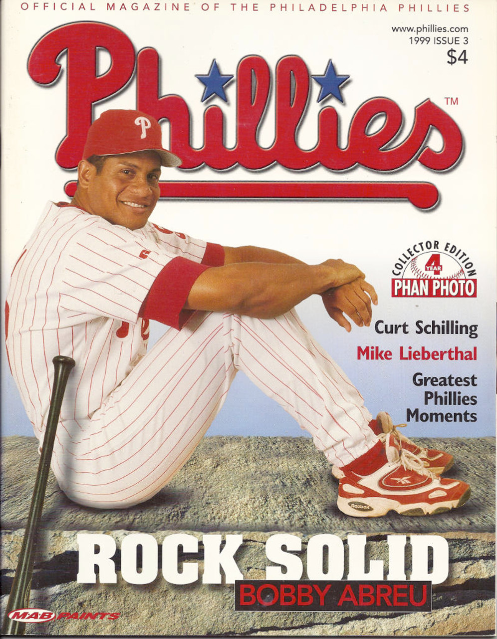 SOLD 2952 Bobby Abreu 1999 Philadelphia Phillies Magazine Program