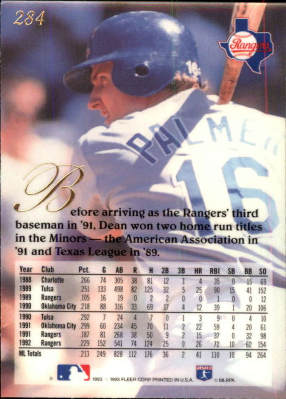 1993 Dean Palmer Baseball Starting Lineup Texas Rangers 