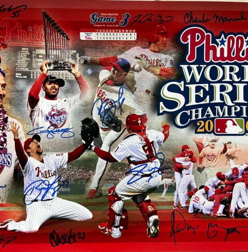 2008 World Series Champion Phillies Team Signed Photofile 12 x 36 ...