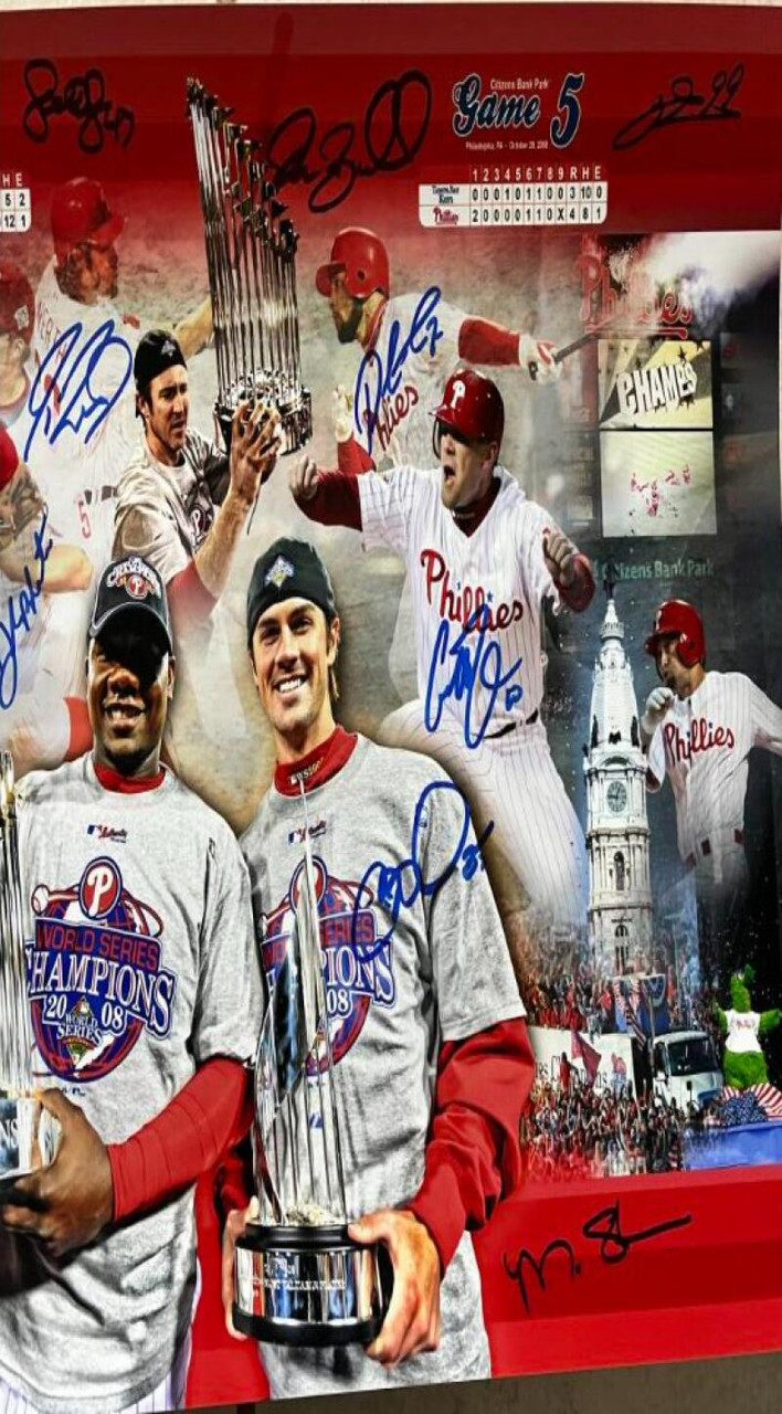 2008 World Series Champion Phillies Team Signed Photofile 12 x 36 ...