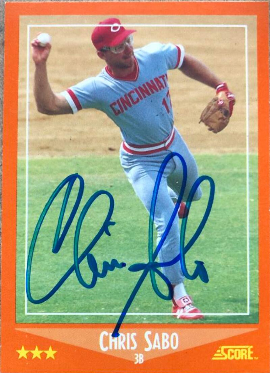 Chris Sabo Autographed 1988 Score Rookie/Traded #100T Rookie Card