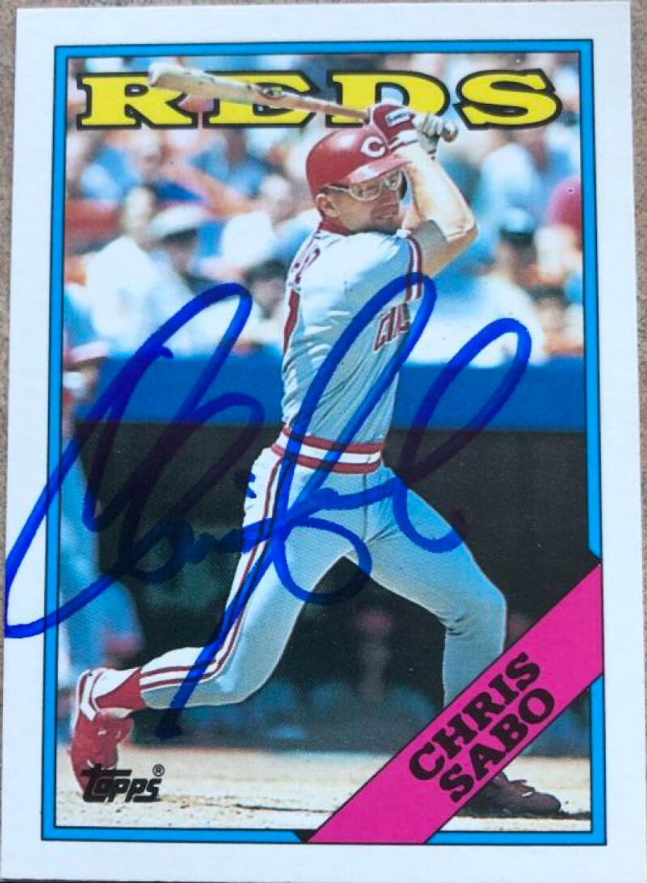 Chris Sabo Signed Cincinnati Reds 1988 Topps Traded Rookie