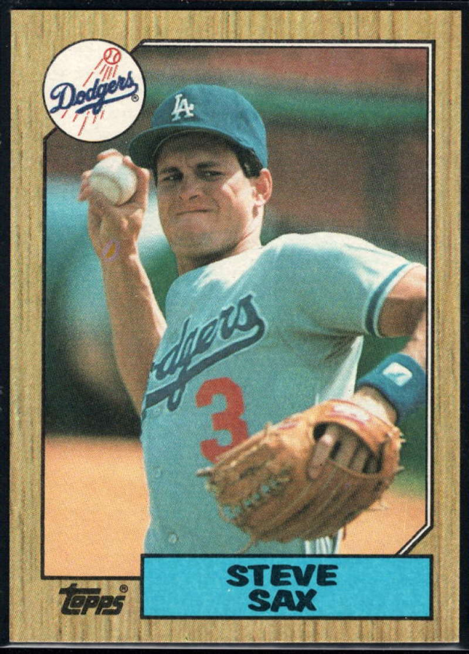 Steve Sax autographed baseball card (Los Angeles Dodgers) 1988 Topps #305