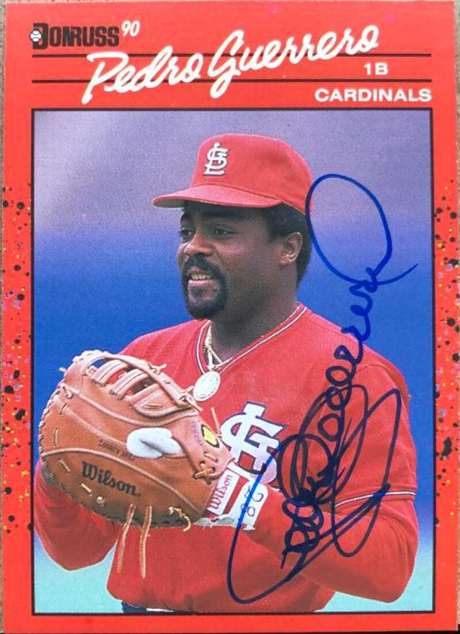 Pedro Guerrero autographed baseball card (St. Louis Cardinals) 1990 Donruss  #BC-6 MVP