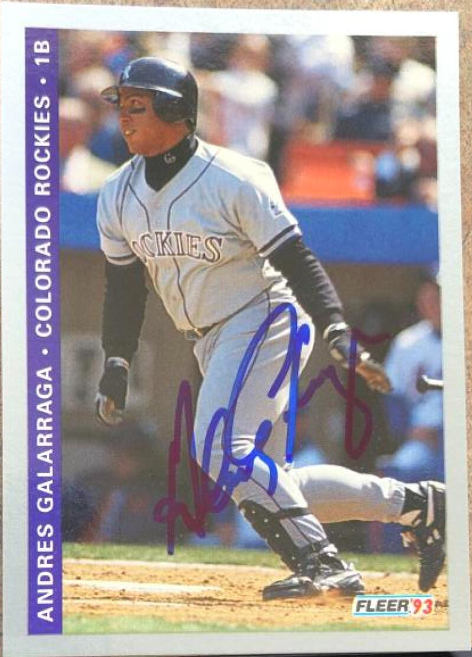 Andres Galarraga Signed 1993 Fleer Baseball Card - Colorado