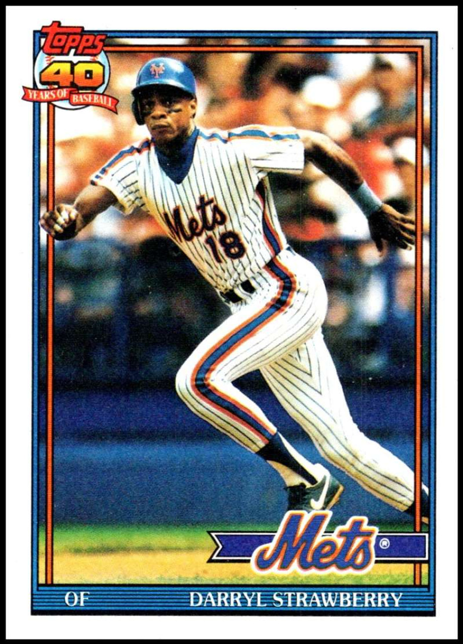 1991 Topps #200 Darryl Strawberry VG New York Mets - Under the