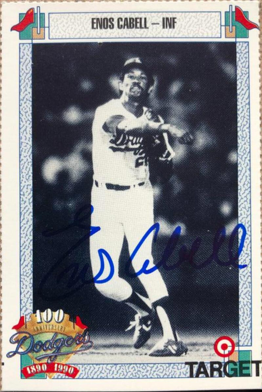 Enos Cabell Autographed 1990 Target Los Angeles Dodgers #98