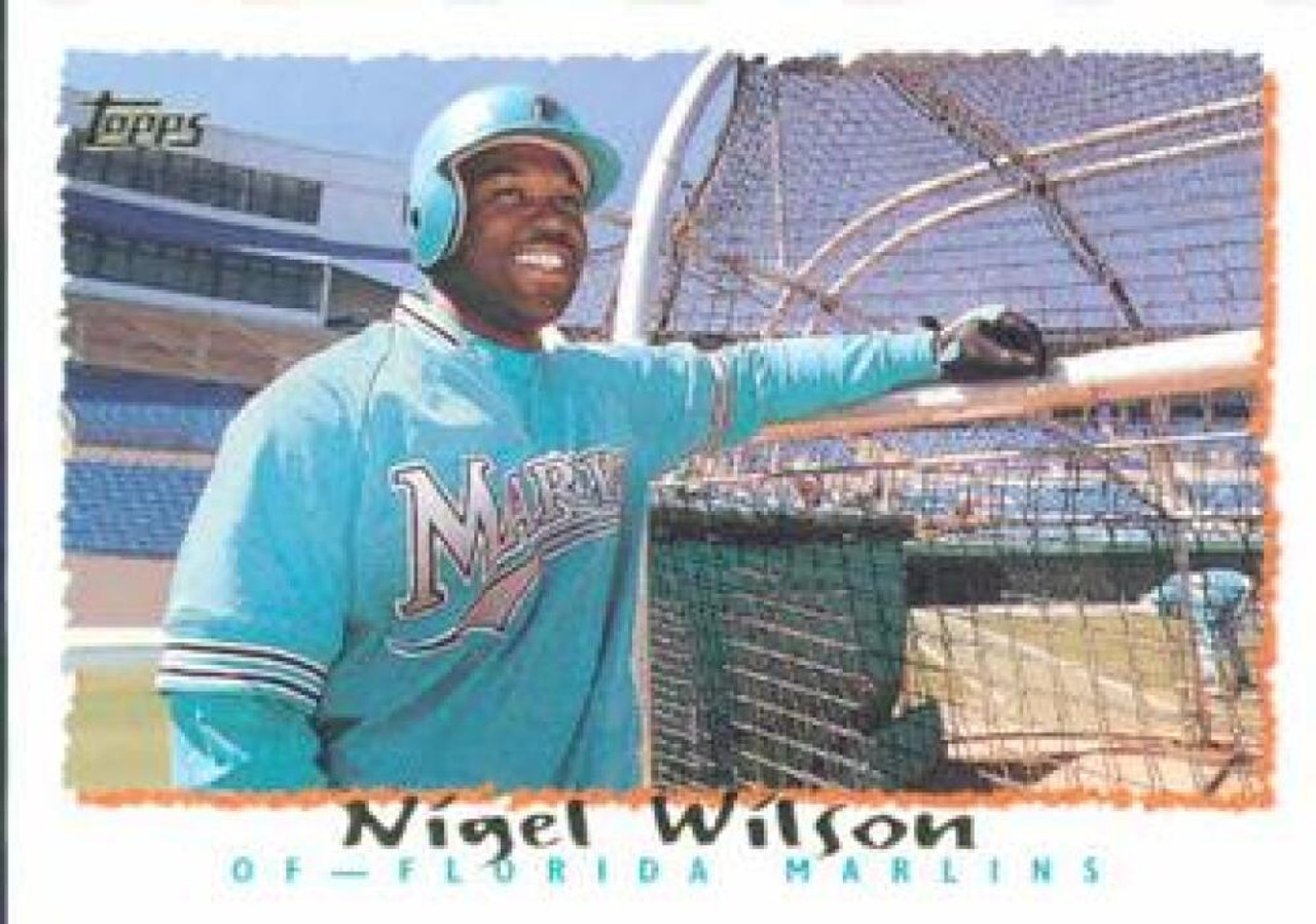 Nigel Wilson Signed 1993 Topps Baseball Card - Florida Marlins
