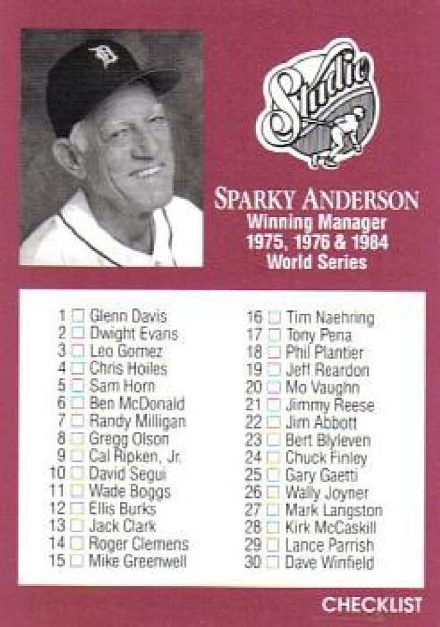 Sparky Anderson 1987 Topps #218 Detroit Tigers Baseball Card