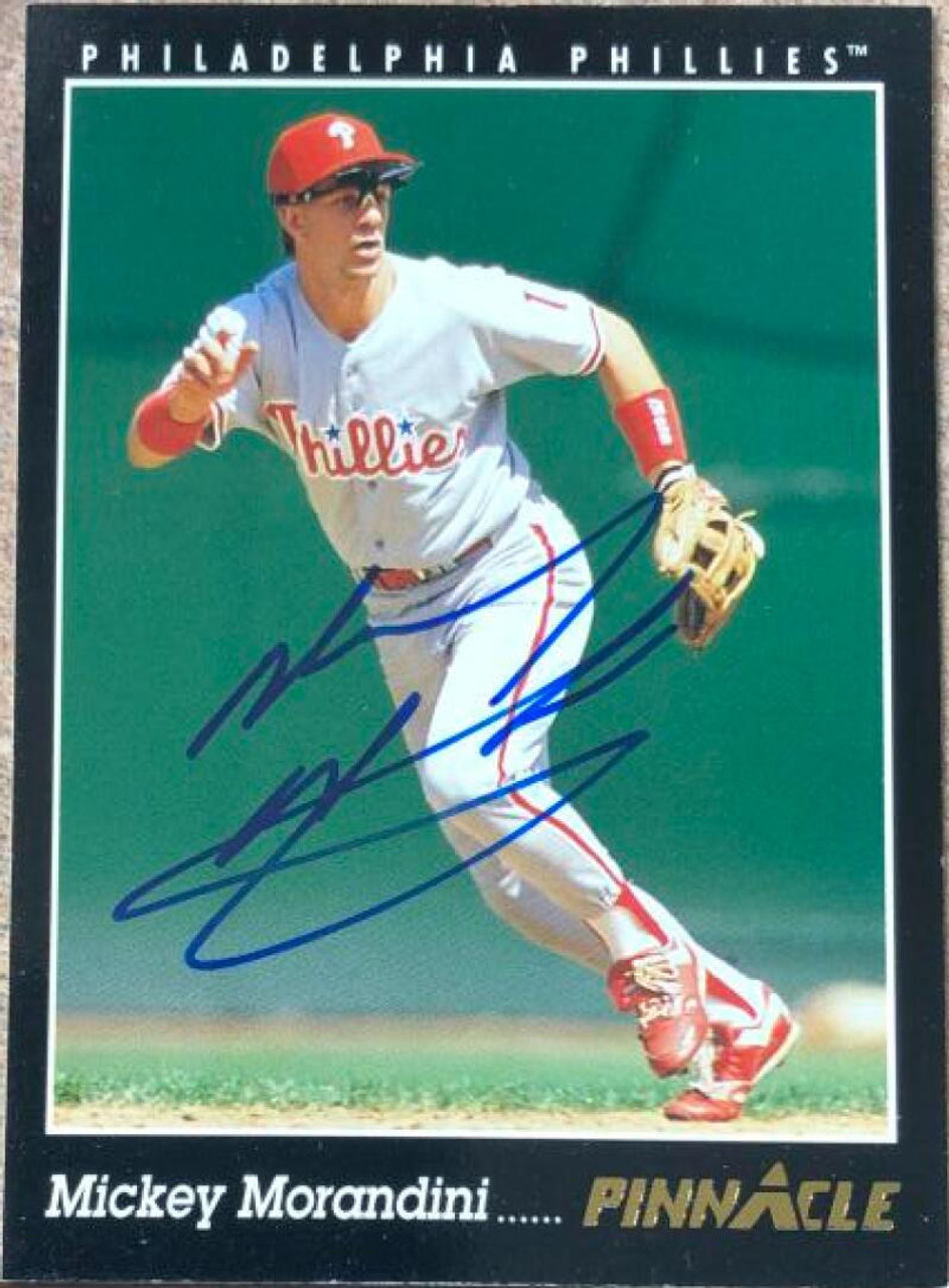 Mickey Morandini autographed baseball card (Philadelphia Phillies