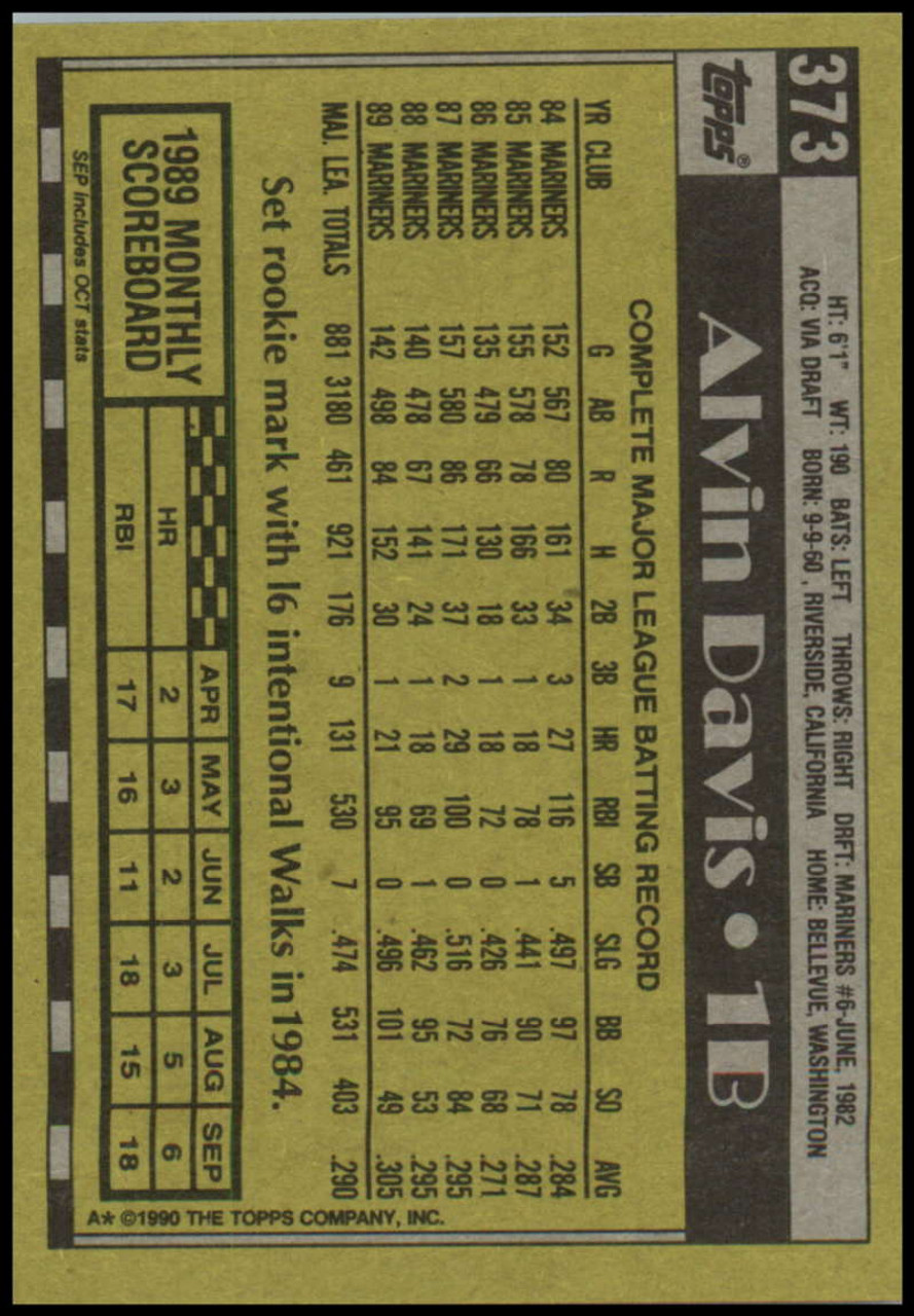 1991 Topps #515 Alvin Davis VG Seattle Mariners - Under the Radar