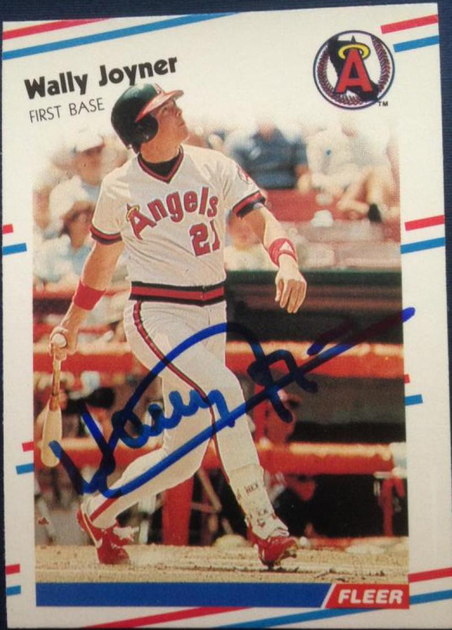 Wally Joyner autographed baseball card (California Angels) 1990